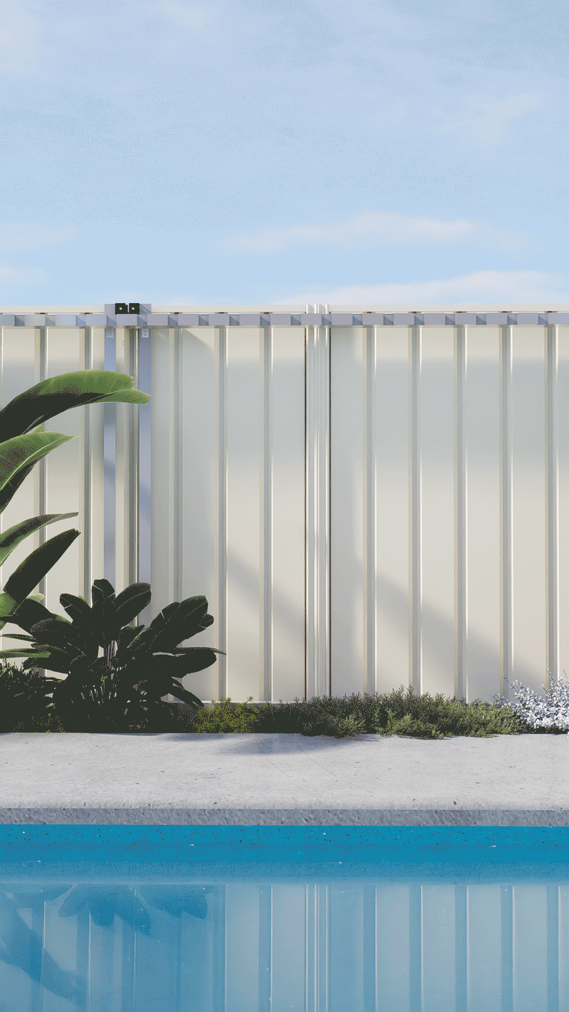 Colourclad Feature Fence Screening Oak Wood Look